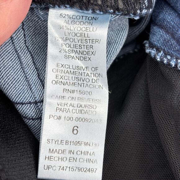 Democracy Ab Solution Ankle Jeans Size 6 Blue Skinny Distressed Stretch Denim - Picture 10 of 11